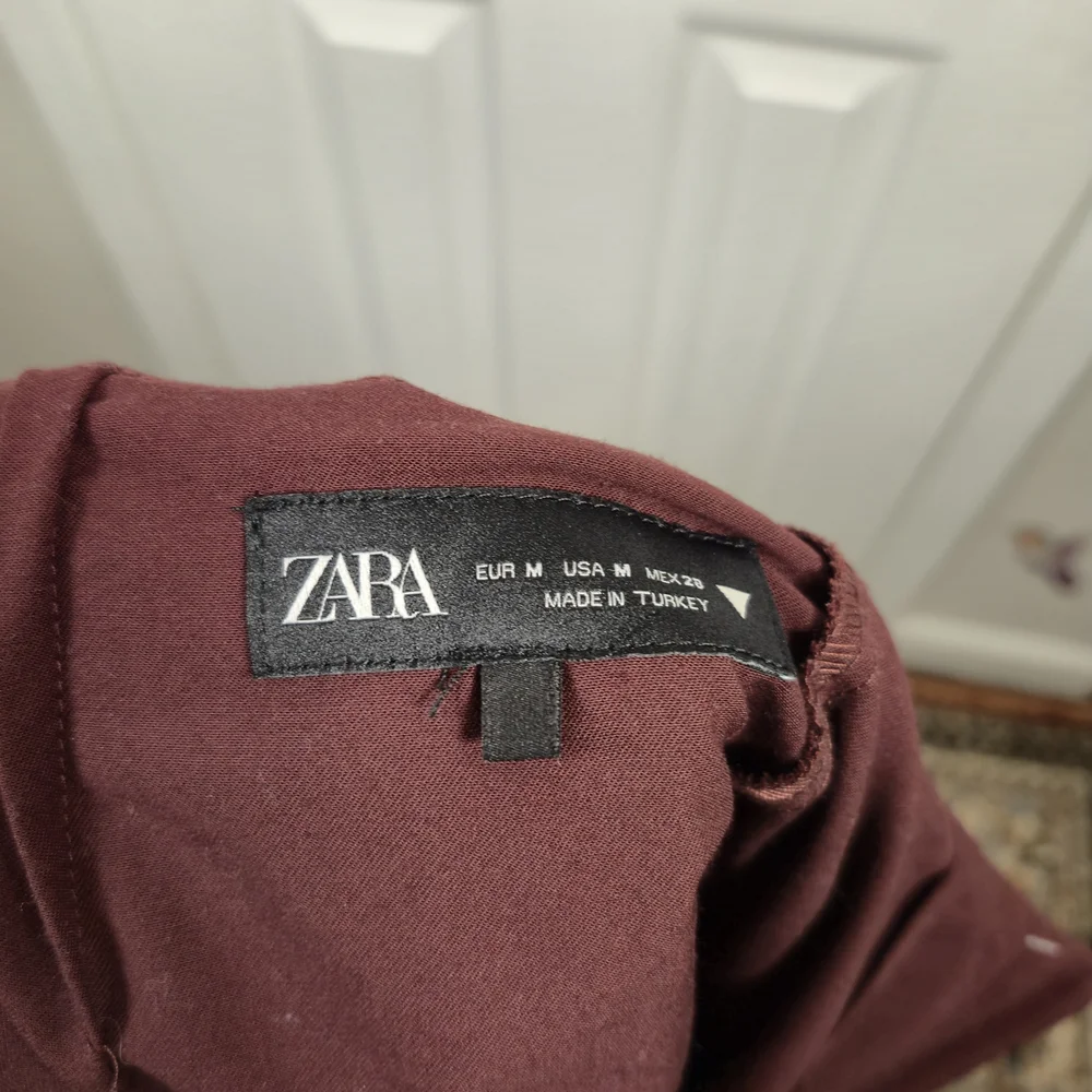 ZARA Burgundy Pleated Skort Mini | High-Waist Preppy Chic Size M - Picture 5 of 5